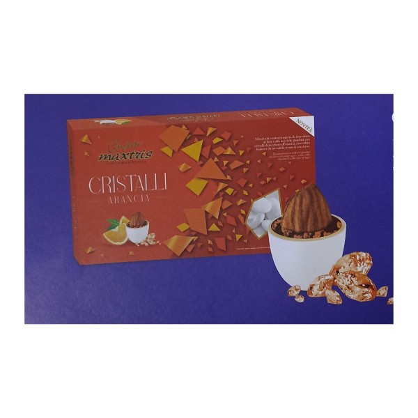 Cioccomandorla con cristalli di zucchero all' ARANCIA cioccolato bianco e strato zucchero.KG1