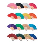 Ventaglio in tessuto e manico legno ASS.12 colori DIAM.42CM