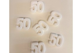 SET 12 PZ Gessetto numero 50 MIS.3X3,3CM