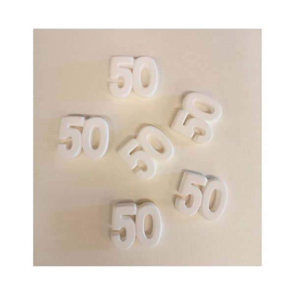 SET 12 PZ Gessetto numero 50 MIS.3X3,3CM