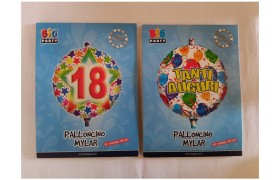 Palloncino mylar compleanno, idoneo per gonfiaggio ad elio. CM 45
