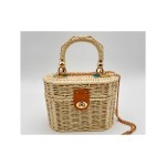 Borsa rattan con tracolla catenella.MIS.20X10 H15CM