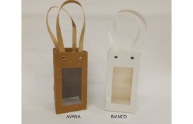 Shopper carta con finestra e manico CM 8X8 H16