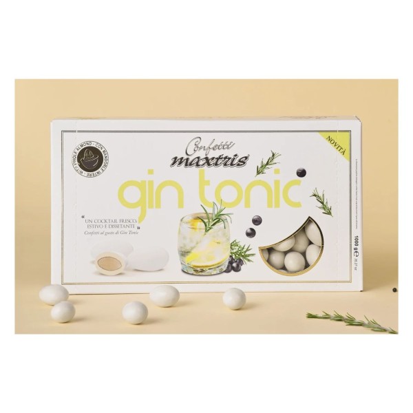 Mandorla tostata ricoperta di cioccolato bianco al gusto di gin tonic.KG1