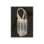 Shopper pvc con bordo e manico carta bianco.CM 8X8 H16