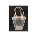 Shopper pvc con bordo e manico carta bianco.CM8X8 H16