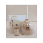 Diffusore ceramica perlato cuore beige con scatola H 13 L.13