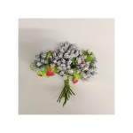 MAZZO 12PZ.Bacche argento. MIS.2,5CM