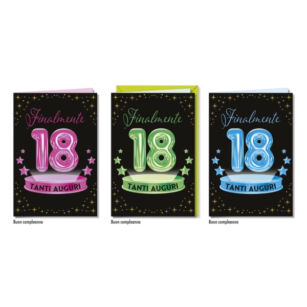 Biglietti auguri 18° ASS.3 MIS.12X17CM