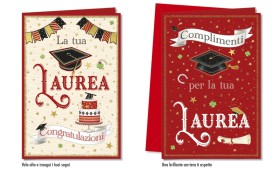 Biglietti auguri LAUREA ASS.2 MIS.12X17CM