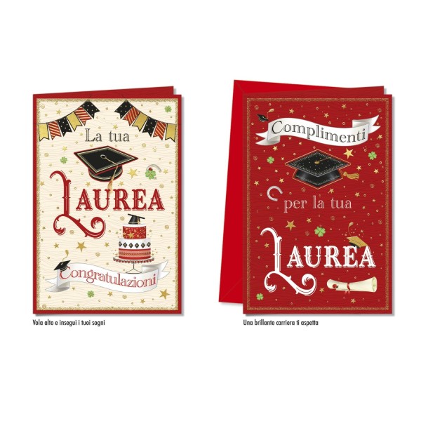 Biglietti auguri LAUREA ASS.2 MIS.12X17CM