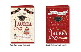 Biglietti auguri LAUREA ASS.2 MIS.8,5X13,5CM