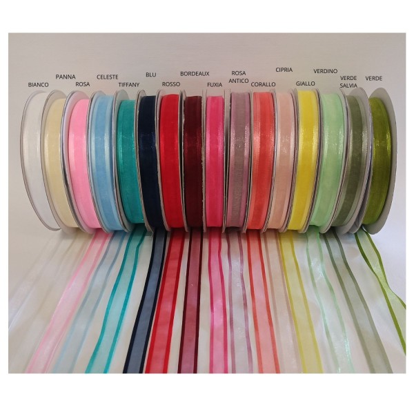 Nastro organza bordato.MM12 MT50