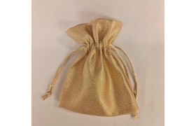 Sacchetto stoffa lame' oro MIS.10X12CM