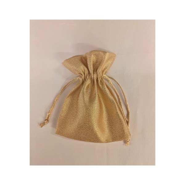 Sacchetto stoffa lame' oro MIS.10X12CM