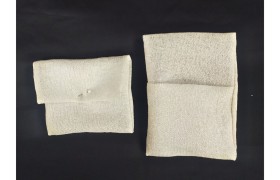 Busta tessuto lamé argento.MIS.11X9CM