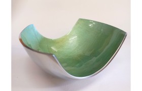 Ciotola in alluminio smaltato verde acqua.10x13