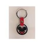 Portachiavi metallo e pelle con Minnie. CM tot 7 Diam. 3