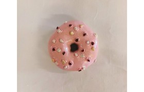Donut glitter rosa con magnete DIAM.55