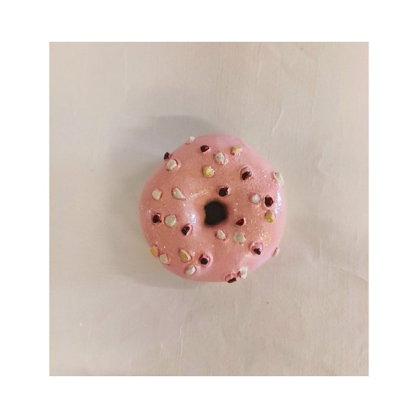 Donut glitter rosa con magnete DIAM.55