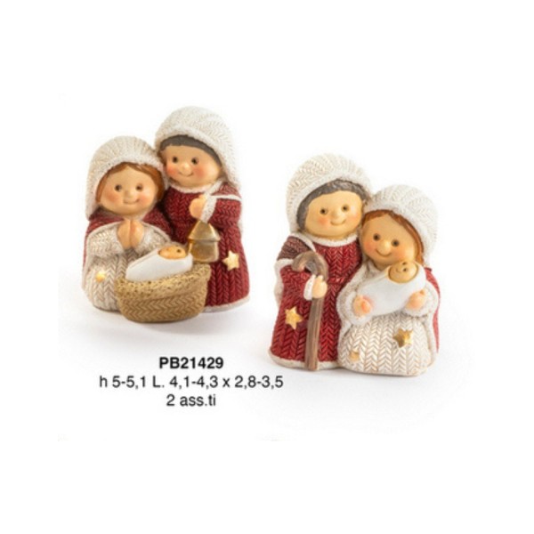 Sacra Famiglia in resina ASS.2 H 5CM