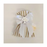 Sacchetto tessuto a righe con applicazione albero in gesso MIS.10X13CM