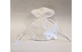 Sacchetto tessuto con  farfalle applicate MIS.10X12CM