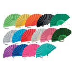 Ventaglio in tessuto e manico plastica.ASS.12PZ DIAM.42CM