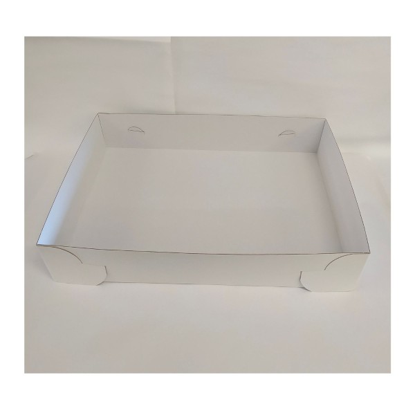 Vassoio cartoncino quadrato bianco MIS.50,5X50,5 H9,5CM