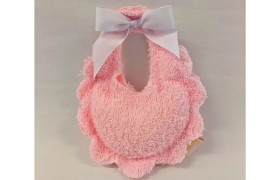 Sacchetto bavaglino tessuto spugna fiocco gros grein.MIS.12X16 CM