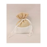 Sacchetto tessuto bicolore beige.CM10x12