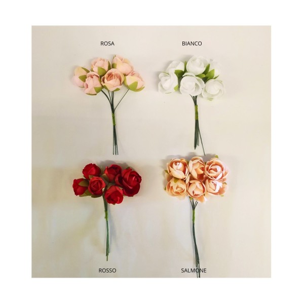 MAZZO 6PZ Rosa in tessuto. DIAM.3CM