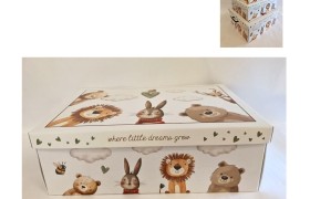 Scatola cartone decoro animali MIS.38X26 H13CM