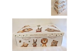 Scatola cartone decoro animali MIS.30X23 H11CM