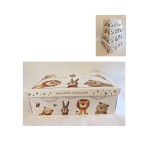Scatola cartone decoro animali MIS.30X23 H11CM