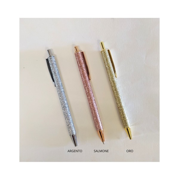 Penna a sfera con corpo glitterato. CM 14