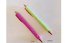 Penna a sfera con glitter.ASS.5 H14CM