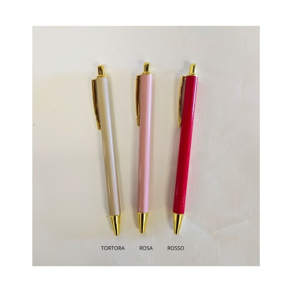 Penna a sfera in vernice con dettagli oro .CM.14