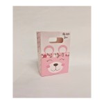 Shopper cartoncino con decoro orso rosa o azzurro. CM 10x5 H 14.5