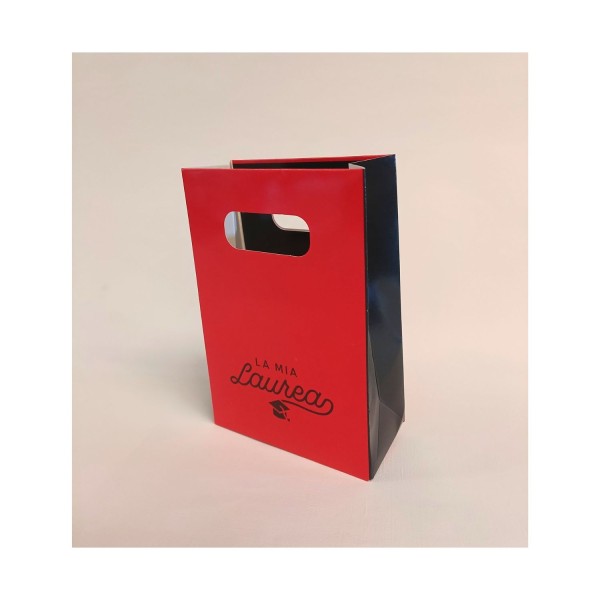 Shopper cartoncino con decoro laurea. CM 10x5 H 14.5