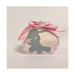 Scatola portaconfetti cartoncino con decoro Dumbo rosa o azzurro DISNEY. CM 6x4 H 8.5
