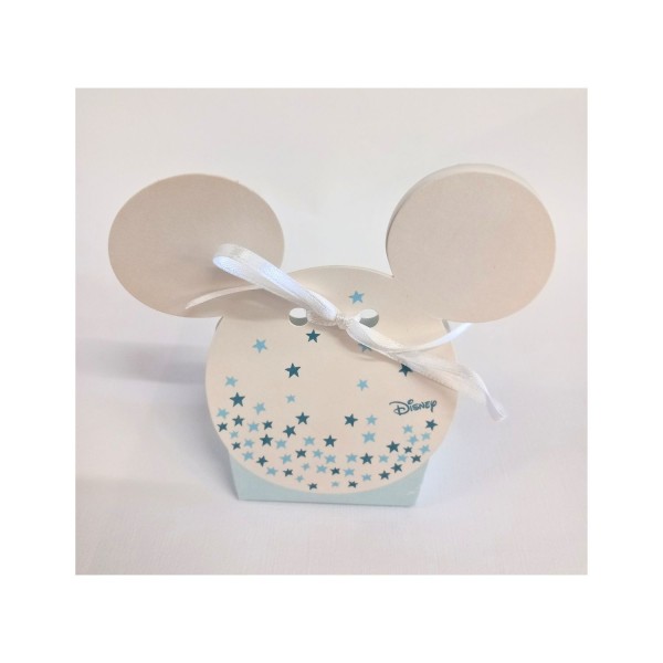 Scatola cartoncino Disney con stelline azzurre. CM 5.5x4 H 10
