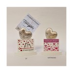 Portabiglietti con calamita legno con cuore arg. cm.8