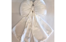 Fiocco p/fedi raso bianco MIS.25X H 44CM