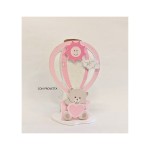 Scatolina legno mongolfiera con orso e provetta H9.5