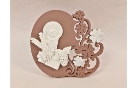 Icona resina intagliata COMUNIONE MIS.10X9CM