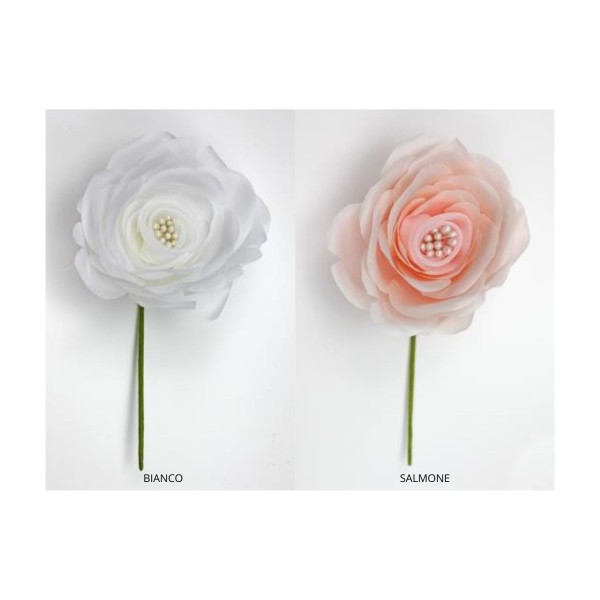 Rosa polyester con pistilli.DIAM.9CM