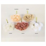 MAZZO 6PZ Rosa con petali smerlati.DIAM. 4CM