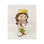 Bimba resina con cavalluccio. CM 13.5x16.5 H 27