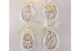 Appendino ballerina in resina con nastro. Ass 4. CM 8